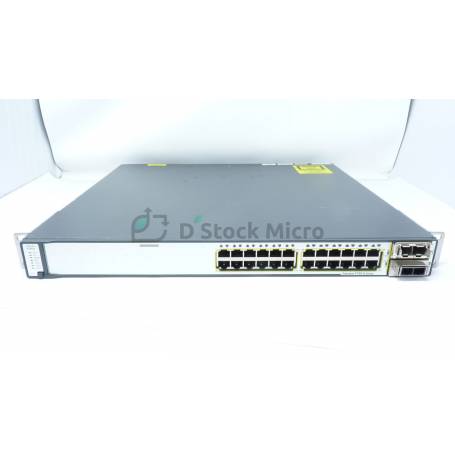dstockmicro.com Cisco Catalyst 3750-E Series Switch, 1U Rackmount Format, 24 10/100/1000+2*10GE Ethernet Ports / WS-C3750E-24TD-