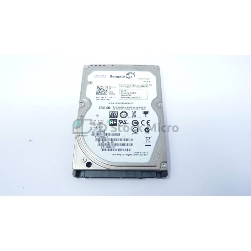 Seagate ST9500423AS 500 Go 2.5 SATA Disque dur HDD 7200 tr/min
