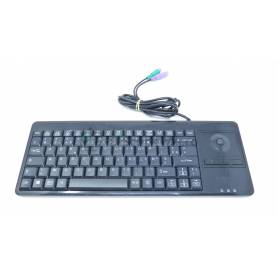 Perixx PERIBOARD-514PLUS, Wired Keyboard with Trackball AZERTY PS2 With USB Adapter