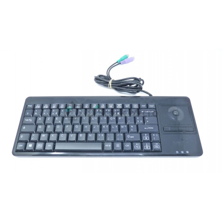 dstockmicro.com Perixx PERIBOARD-514PLUS, Wired Keyboard with Trackball AZERTY PS2 With USB Adapter