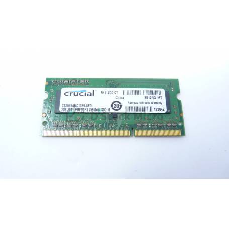 dstockmicro.com Mémoire RAM Crucial CT25664BC1339.8FD 2 Go 1333 MHz - PC3-10600S (DDR3-1333) DDR3 SODIMM
